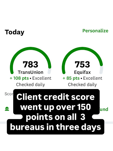 Score up over 150 points across all 3 bureaus in three days